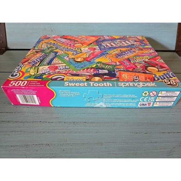 Springbok's 500 Piece Jigsaw Puzzle SWEET TOOTH Candy Bars M&M Reeses Complete - Picture 5 of 6